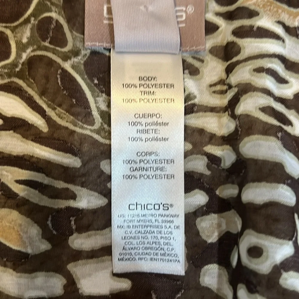 NWT CHICO’S Ruana Animal Print Burnout Sheer Fringe Cardigan - Picture 11 of 14